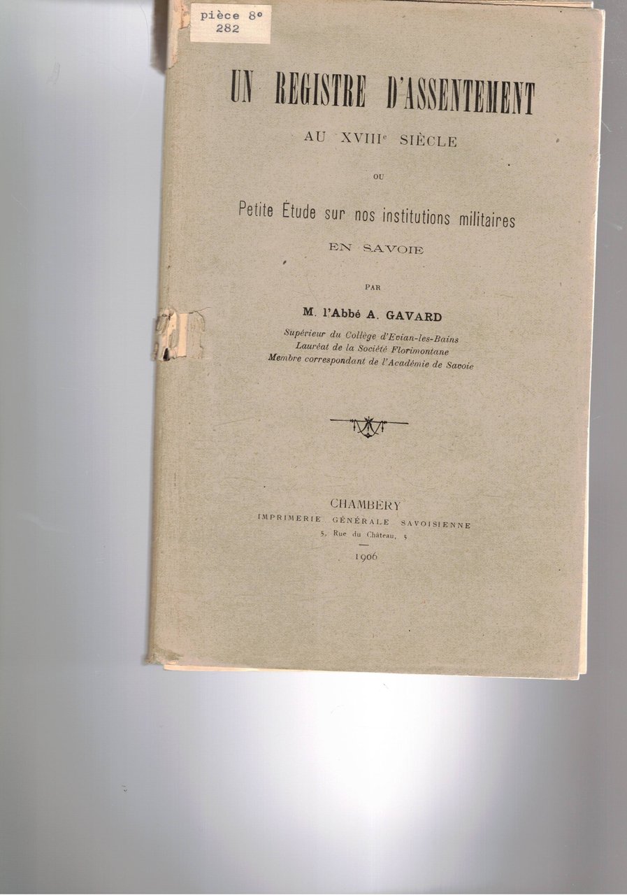 Un registre d'assentement au XVIII siecle ou petite etude sur …