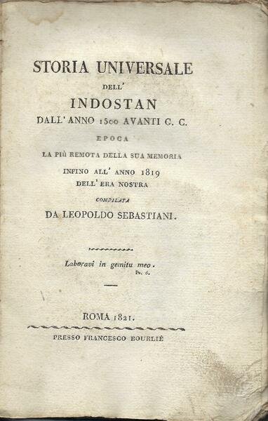 Storia universale dell'Indostan dall'anno 1500 avanti G.C. epoca la piÃ¹ …