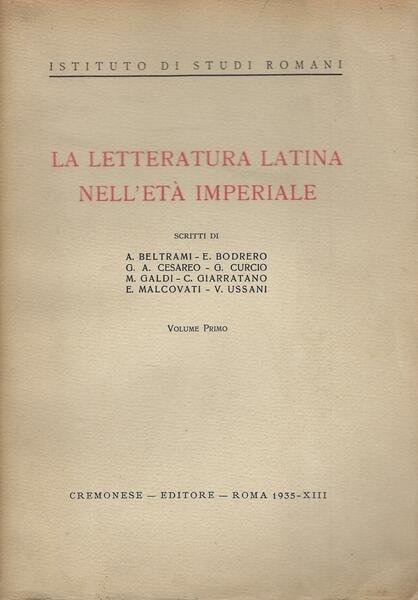 La Letteratura latina nell'eta imperiale