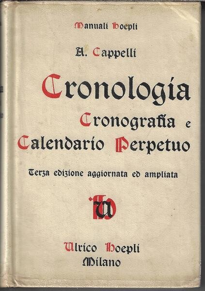 Cronologia, cronografia e calendario perpetuo