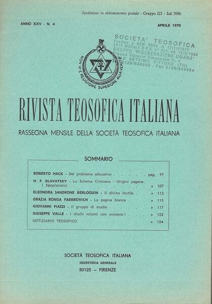 Rivista teosofica italiana: ressegna mensile della società teosofica italiana, n. …