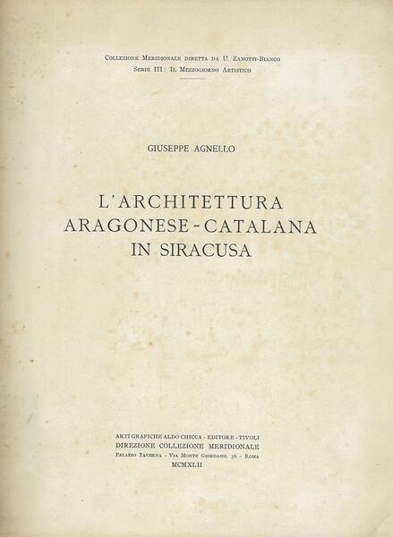 L'architettura aragonese-catalana in Siracusa