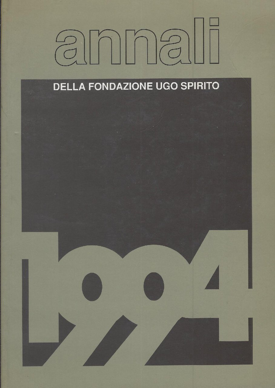 Annali della Fondazione Ugo Spirito 1994 VI | Immagine principale
