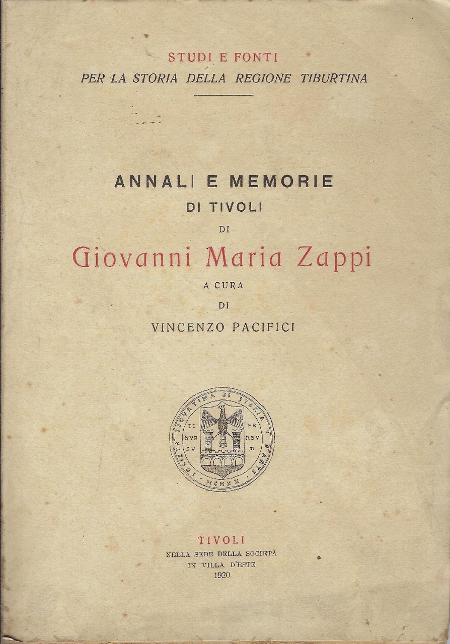 Annali e memorie di Tivoli
