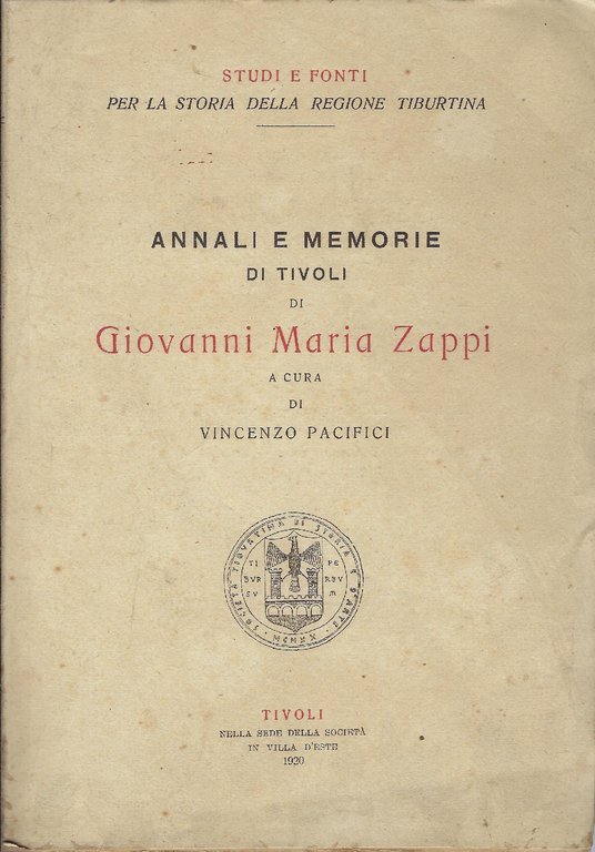 Annali e memorie di Tivoli