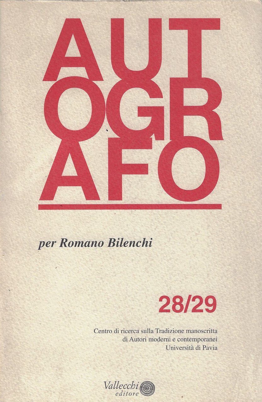 Autografo per Romano Bilenchi. 28/29
