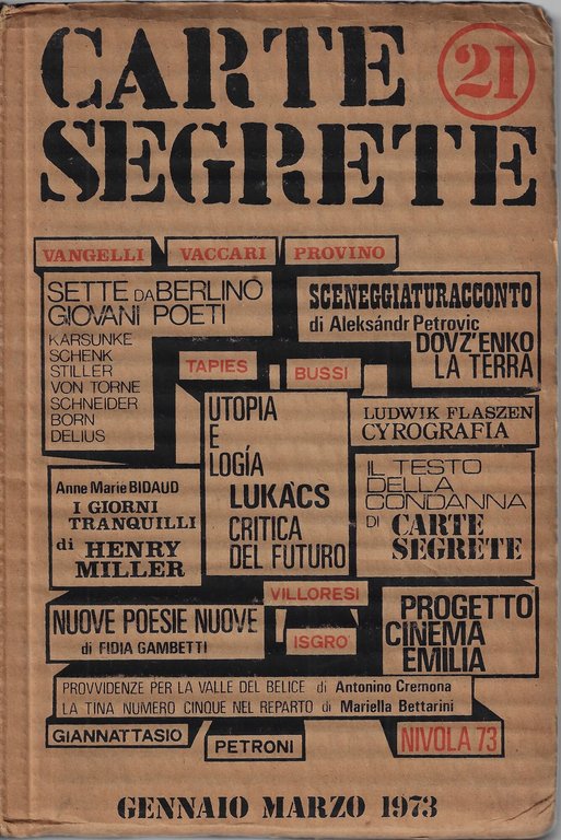 Carte segrete, anno VII - gennaio-marzo 1973, n. 21