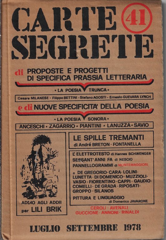 Carte segrete; anno XII, luglio-settembre 1978, n. 41