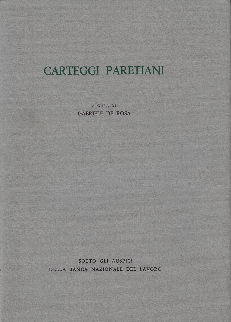 Carteggi paretiani : 1892-1923