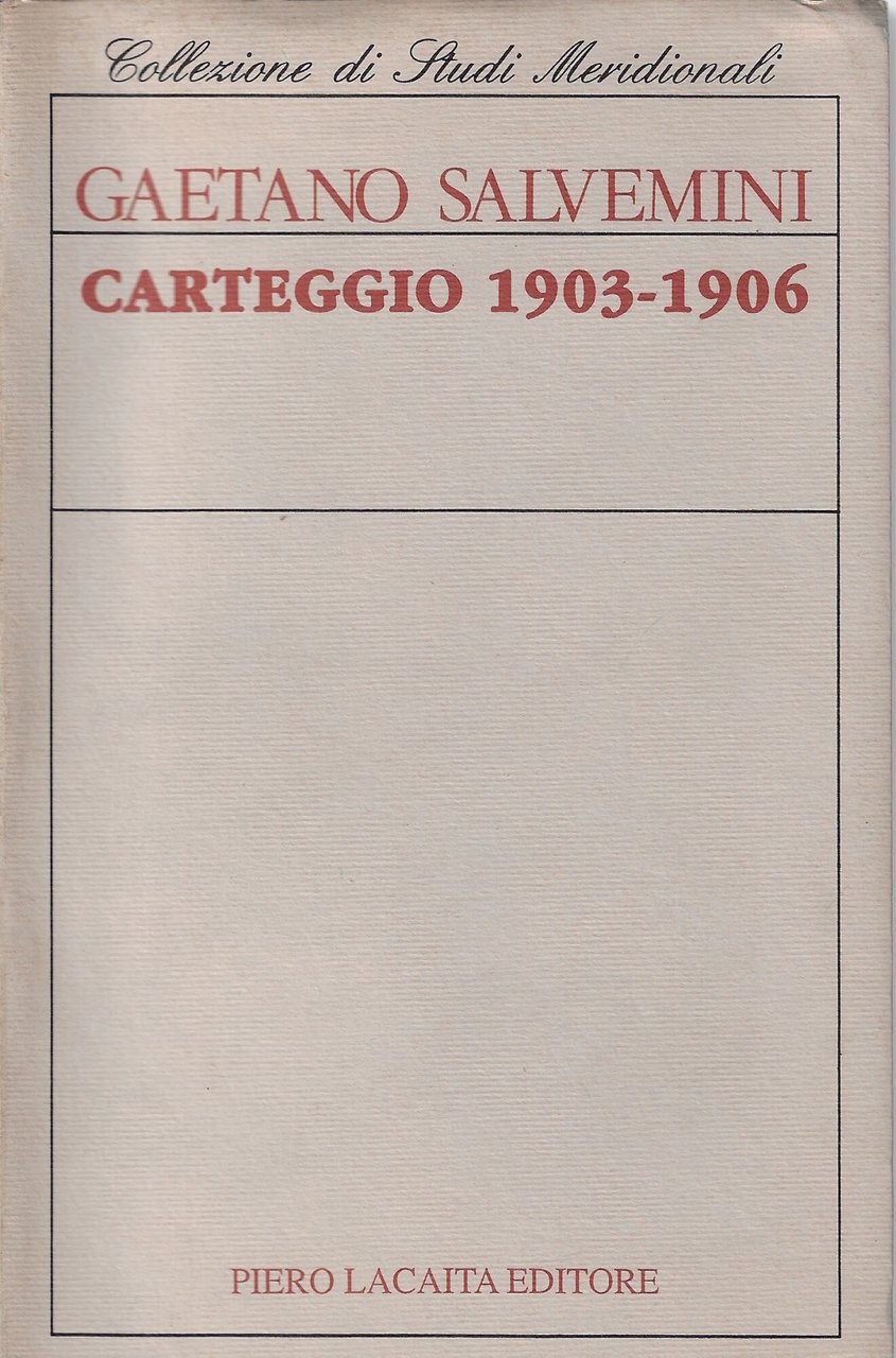 Carteggio 1903-1906