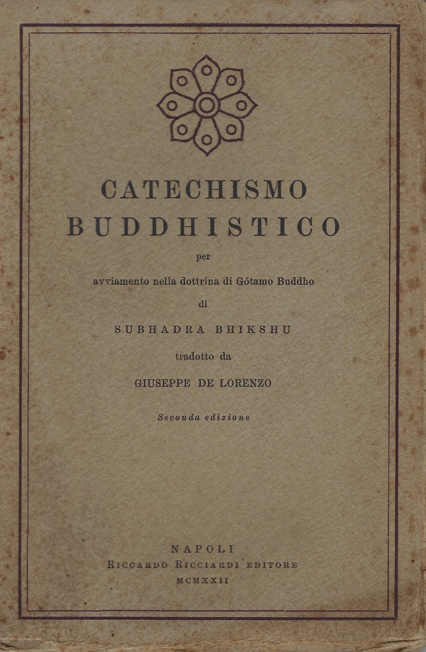 Catechismo buddhistico per avviamento nella dottrina di Gótamo Buddho