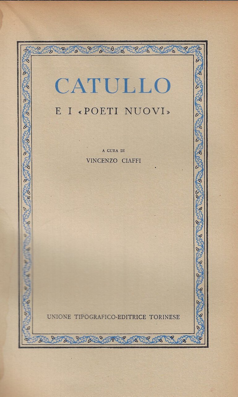 Catullo e i poeti nuovi