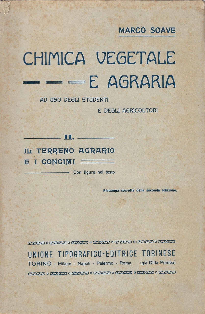 Chimica vegetale e agraria, volume II: il terreno agrario e … | Immagine principale