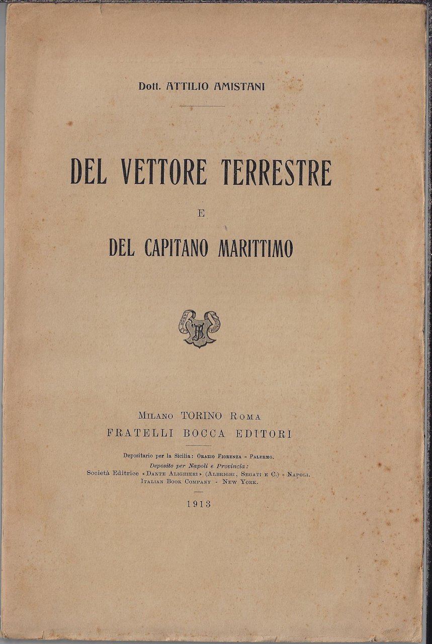 Del vettore terrestre e del capitano marittimo