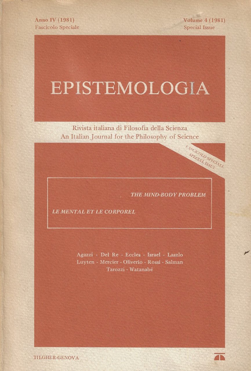 Epistemologia : rivista italiana di filosofia della scienza, anno IV …