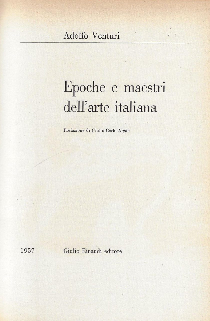 Epoche e maestri dell'arte italiana