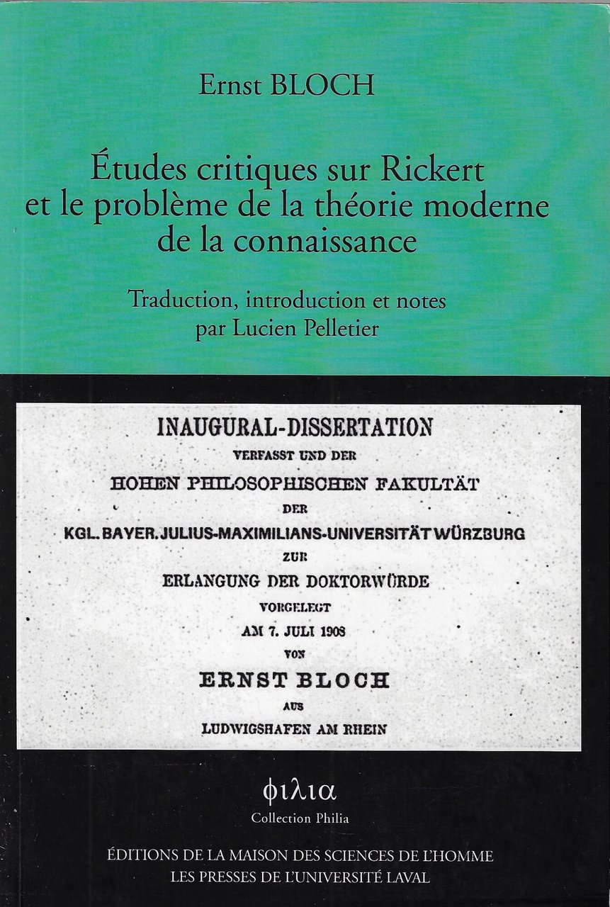 Etudes critiques sur Rickert et le problème de la théorie …