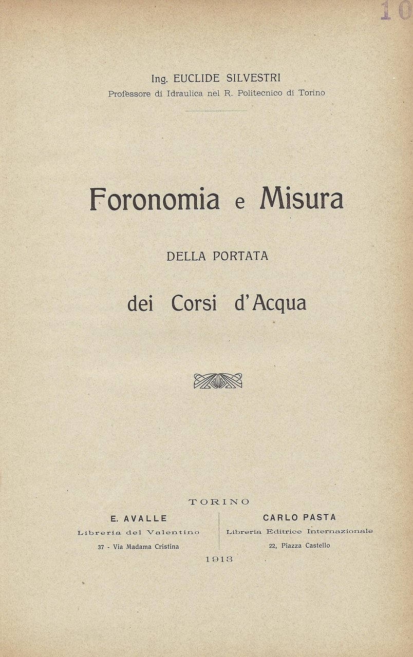 Foronomia e misura della portata dei corsi d'acqua