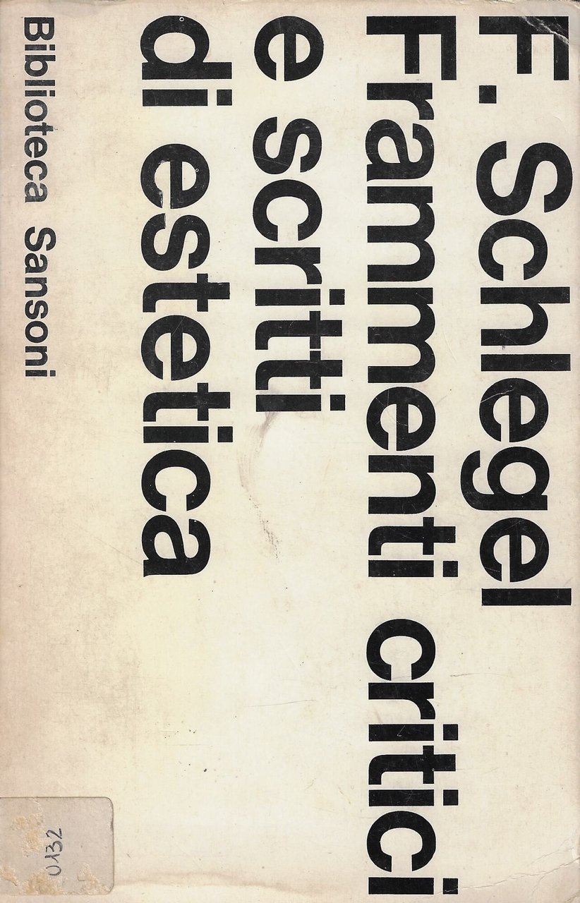 Frammenti critici e scritti di estetica