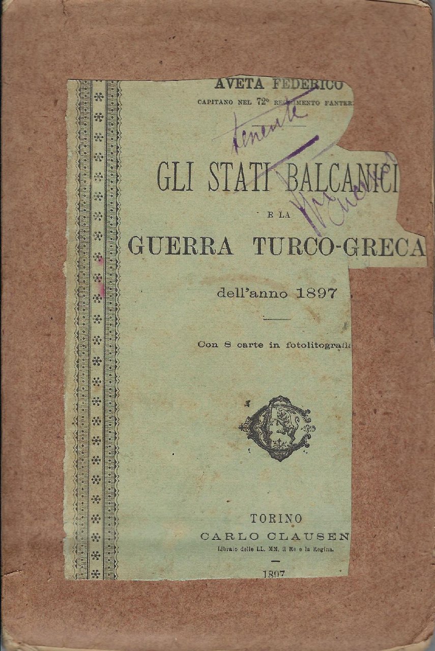 Gli Stati balcanici e la Guerra Turco-greca dell'anno 1897