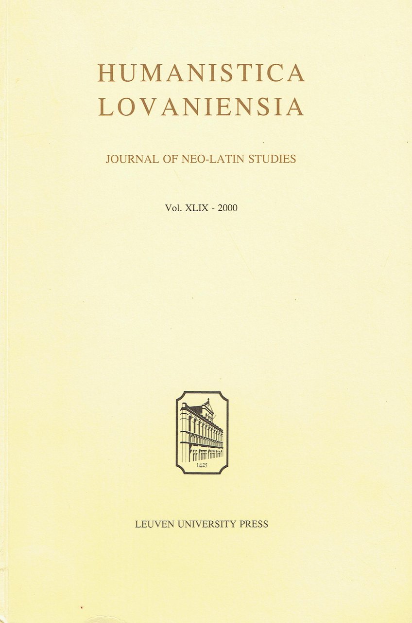 Humanistica lovaniensia. Journal of neo-latin studies v. 49, 2000
