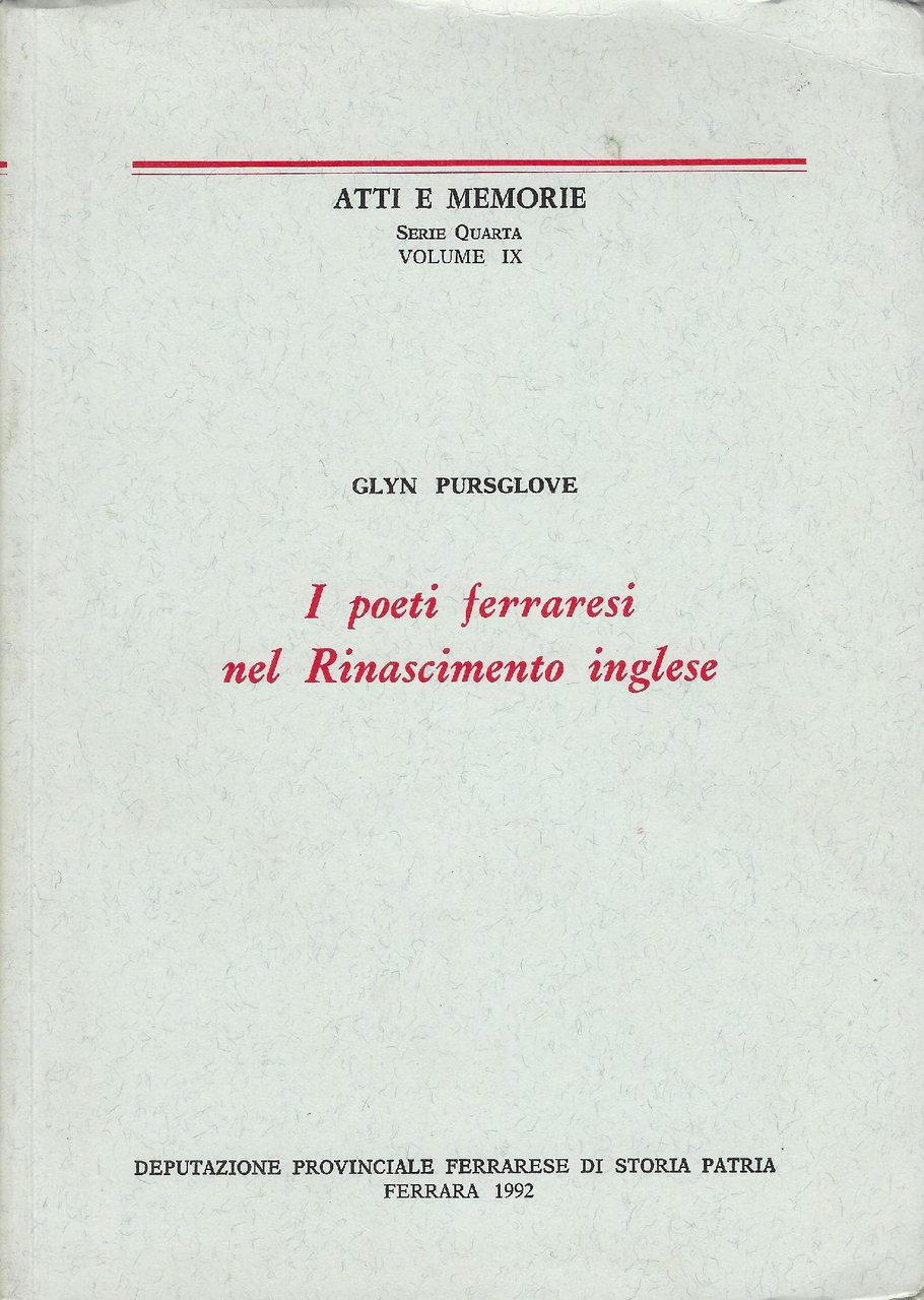 I poeti ferraresi nel Rinascimento inglese