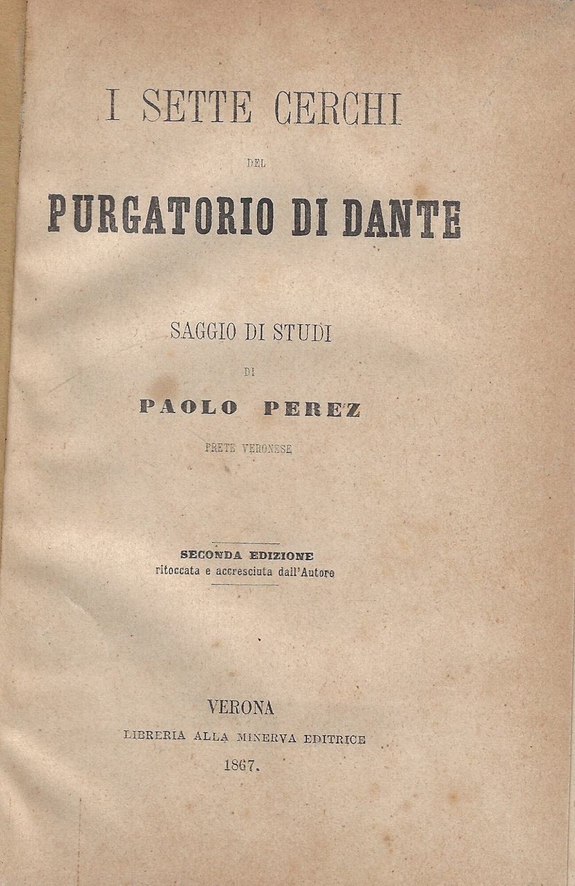 I sette cerchi del Purgatorio di Dante : saggio di … | Immagine principale