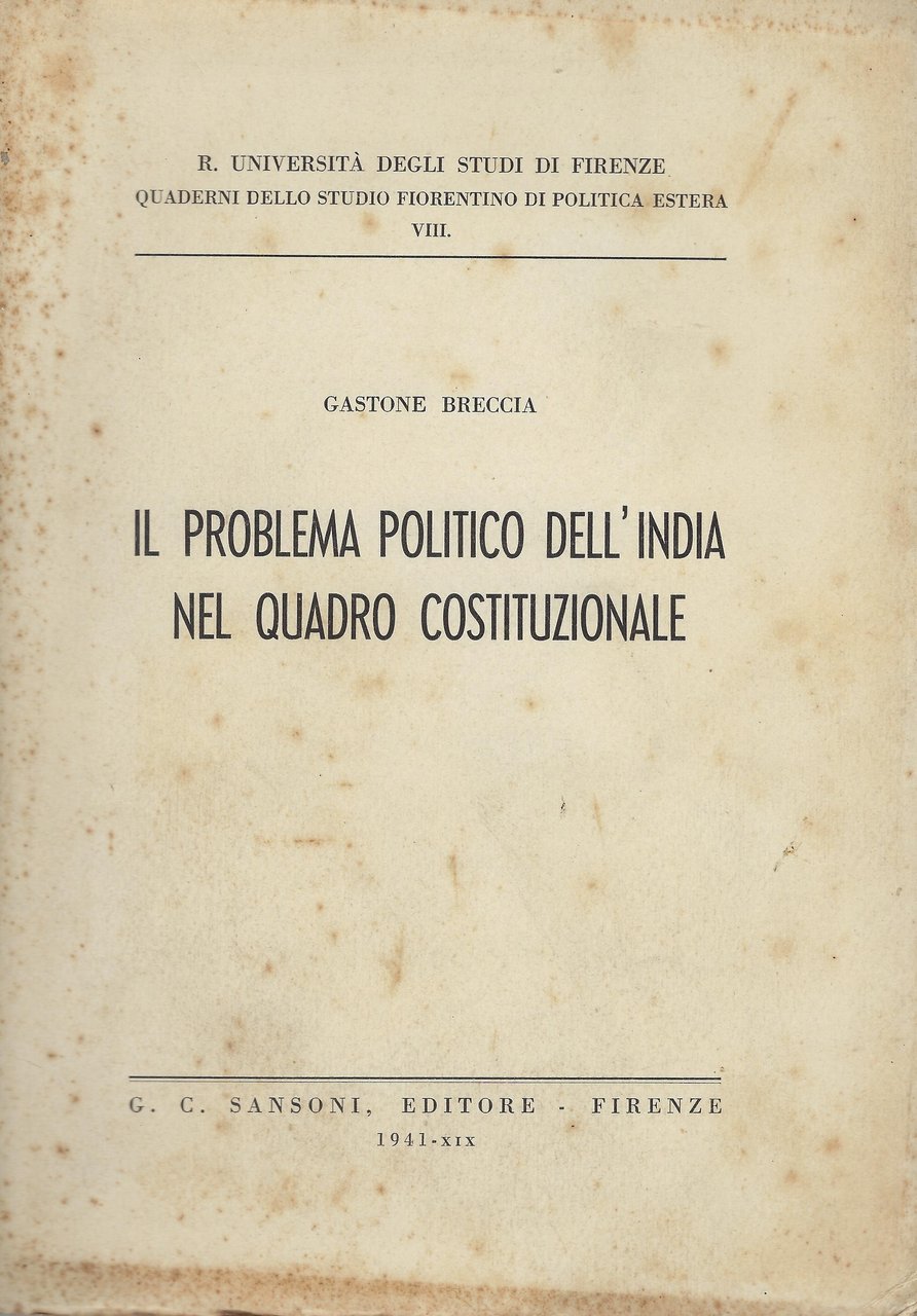 Il problema politico dell'India nel quadro costituzionale