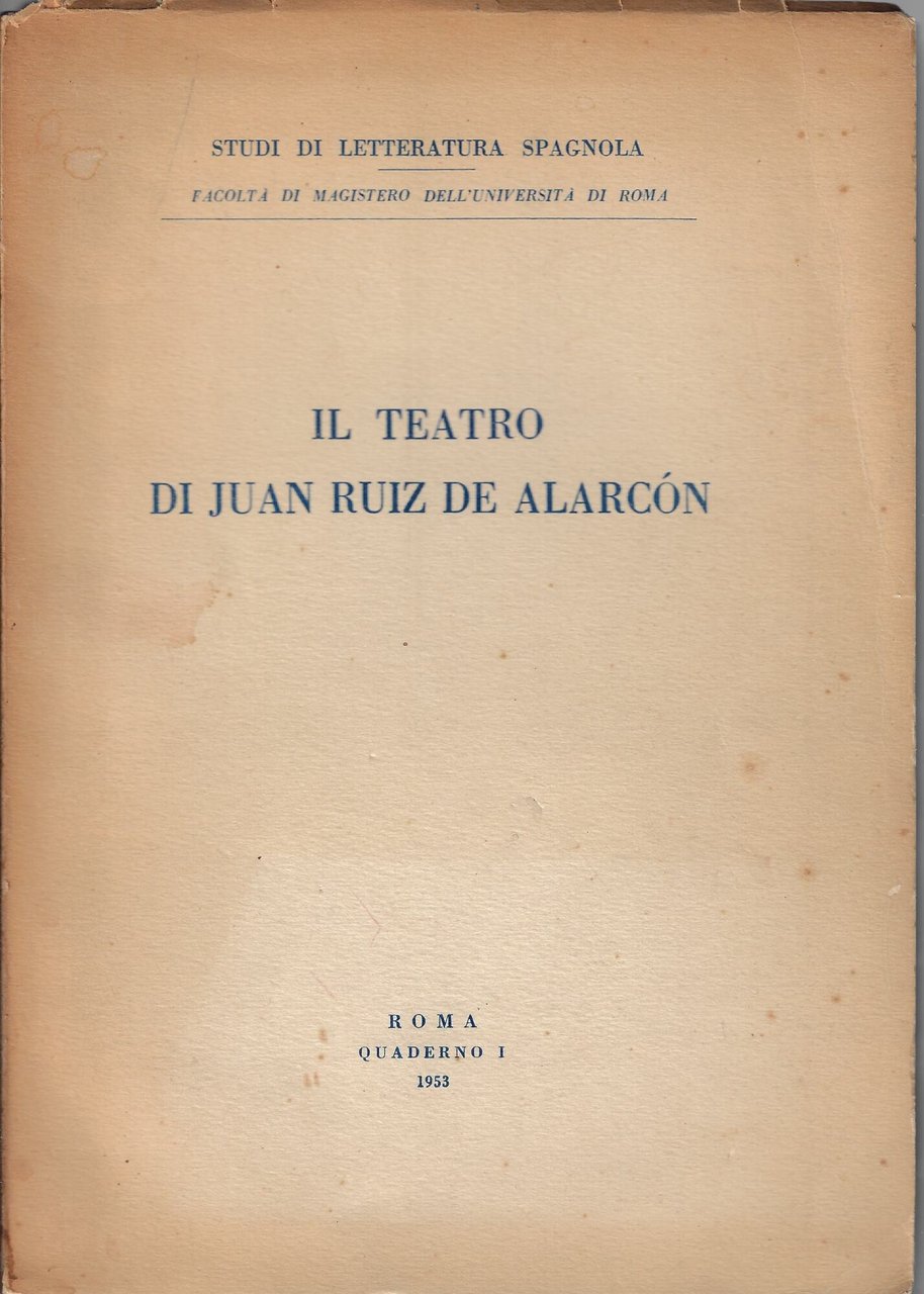Il teatro di Juan Ruiz de Alarcon | Immagine principale