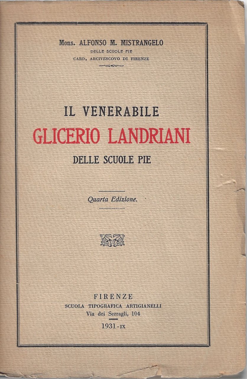 Il venerabile Glicerio Landriani delle scuole pie