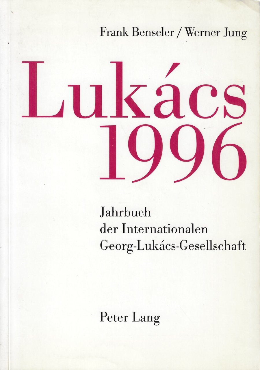 Jahrbuch Der Internationalen Georg-Lukács-Gesellschaft 1996: 1 | Immagine principale