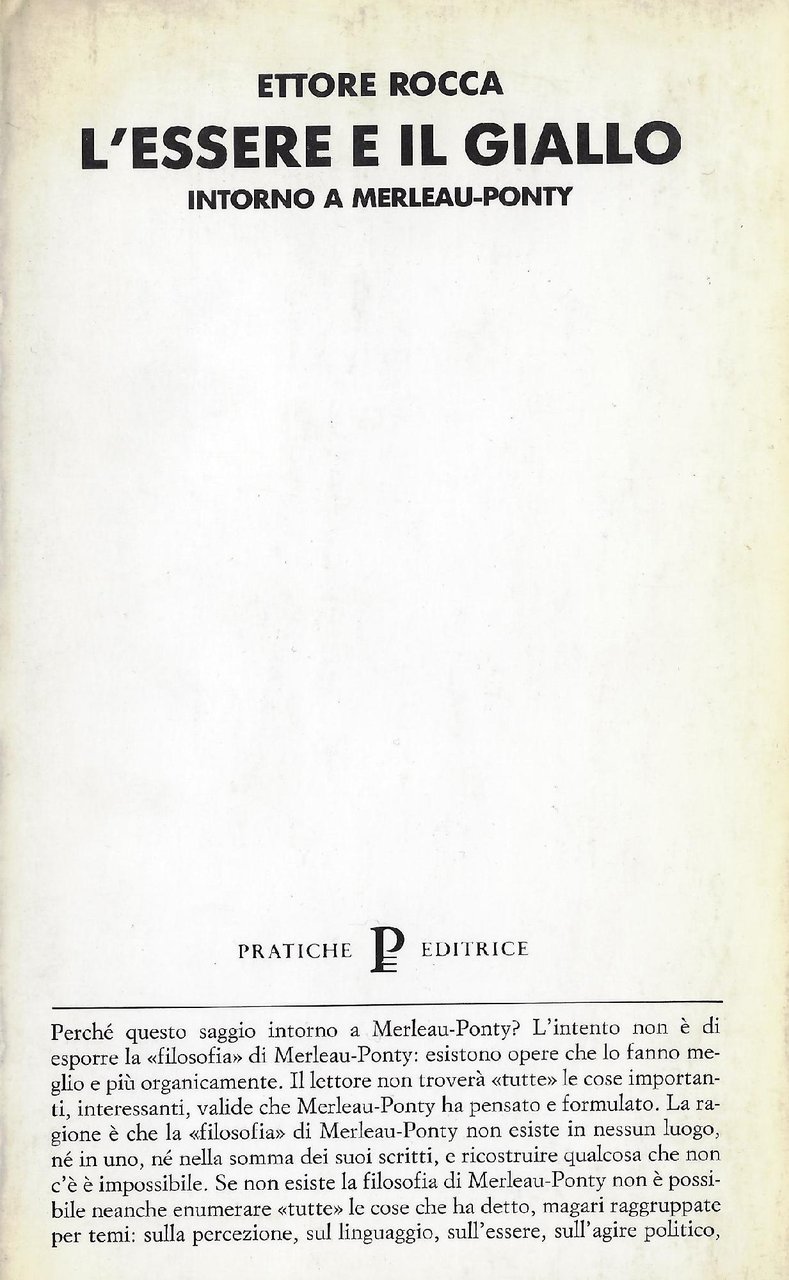 L' essere e il giallo : intorno a Merleau-Ponty