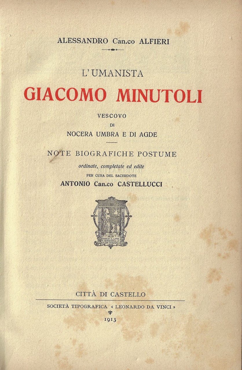 L'umanista Giacomo Minutoli : vescovo di Nocera Umbra e di …