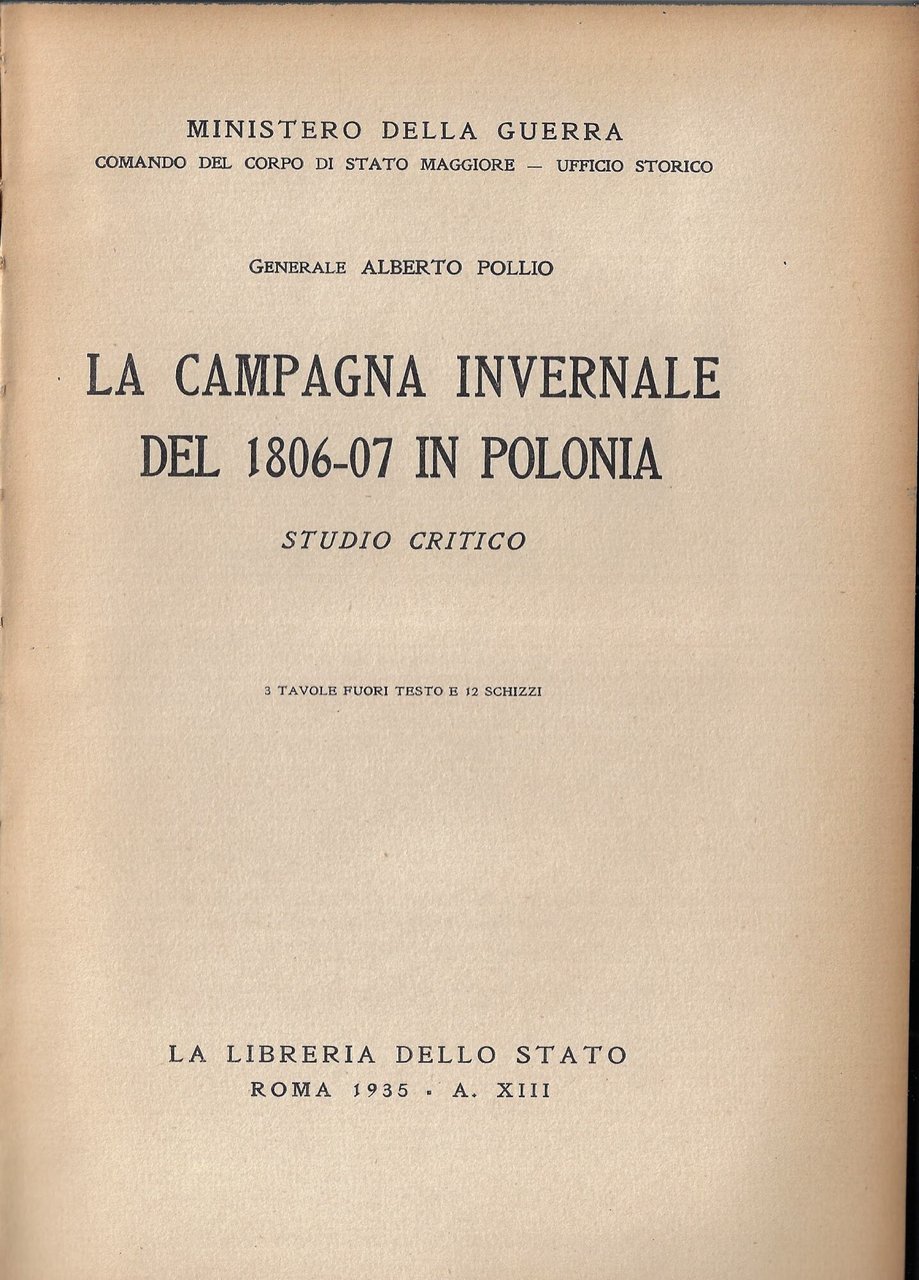 La campagna invernale del 1806-07 in Polonia : studio critico