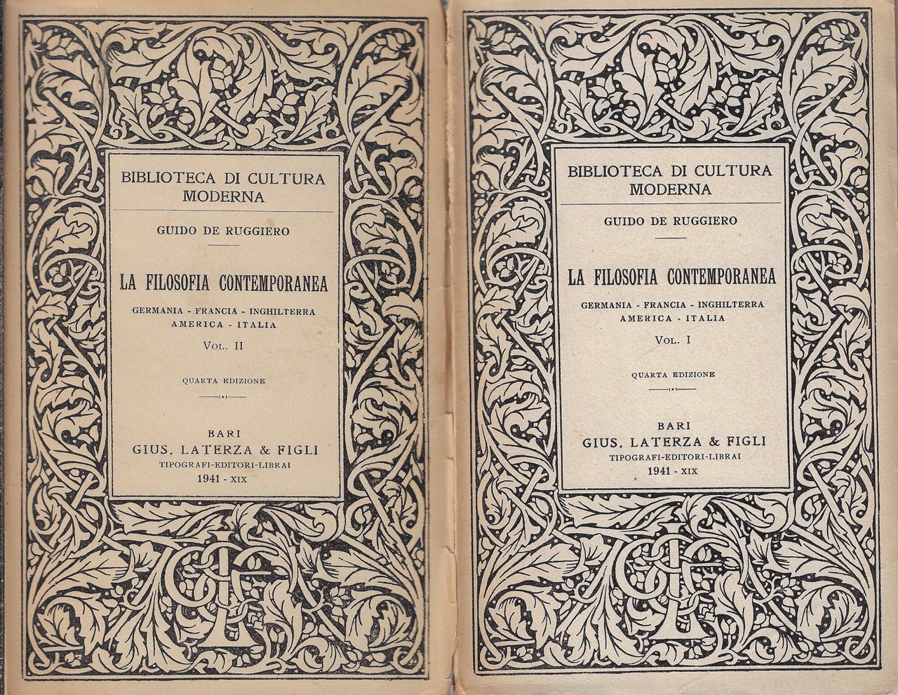 La filosofia contemporanea, primo e secondo volume