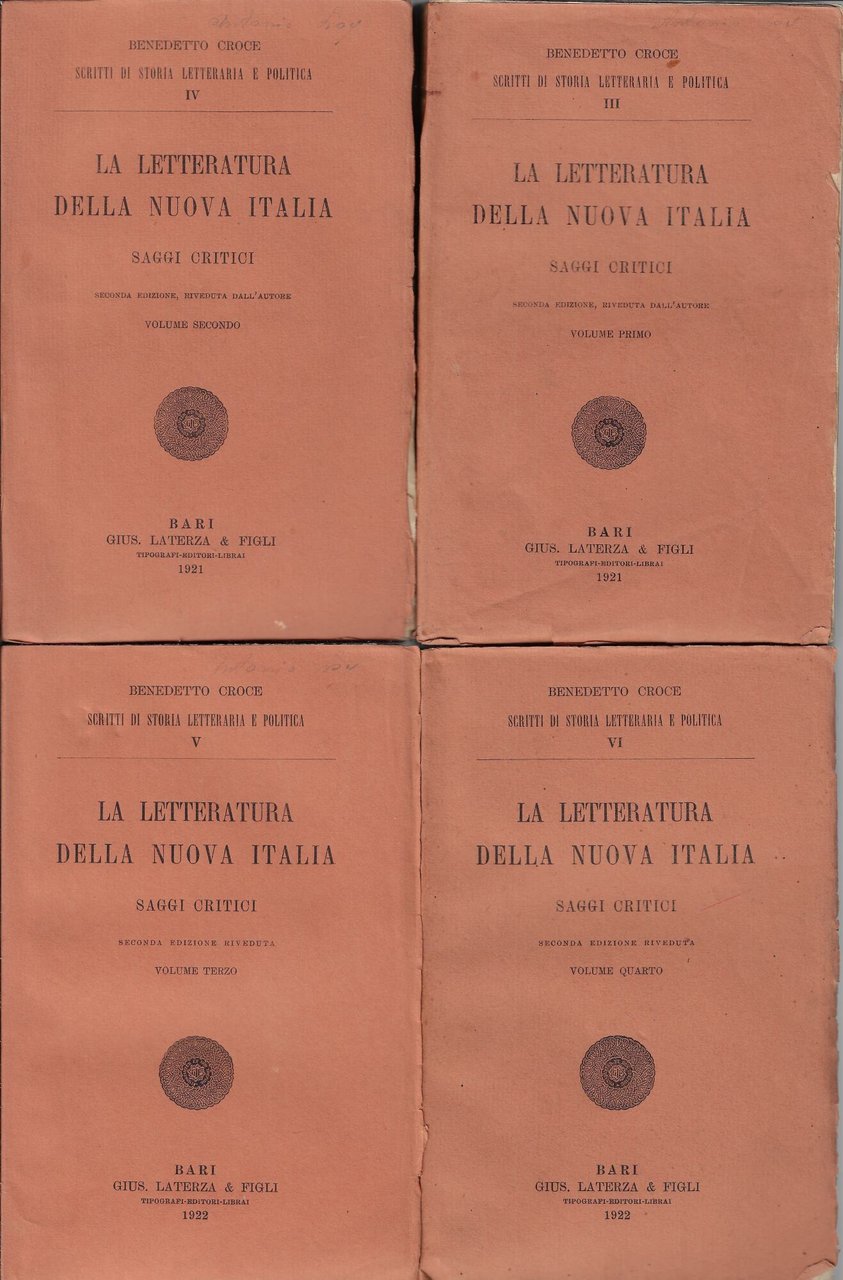 La letteratura della nuova Italia : saggi critici (4 volumi)