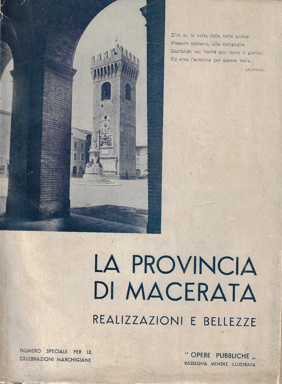 La provincia di Macerata: realizzazioni e bellezze : numero speciale …