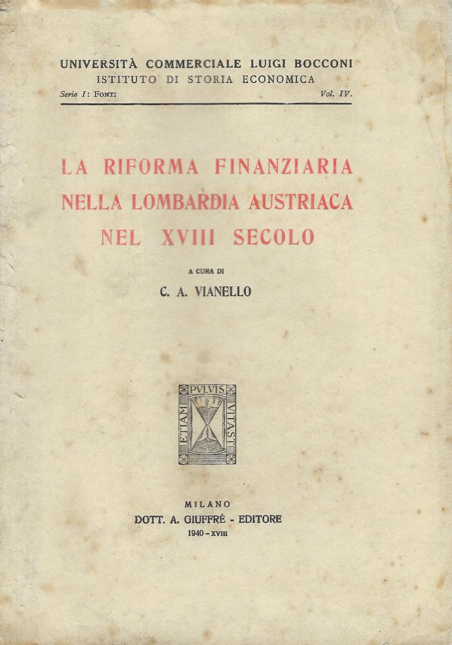 La riforma finanziaria nella Lombardia austriaca nel XVIII secolo