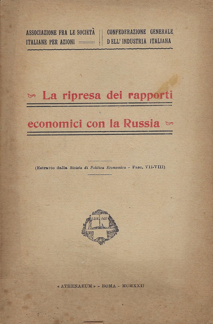 La ripresa dei rapporti economici con la Russia