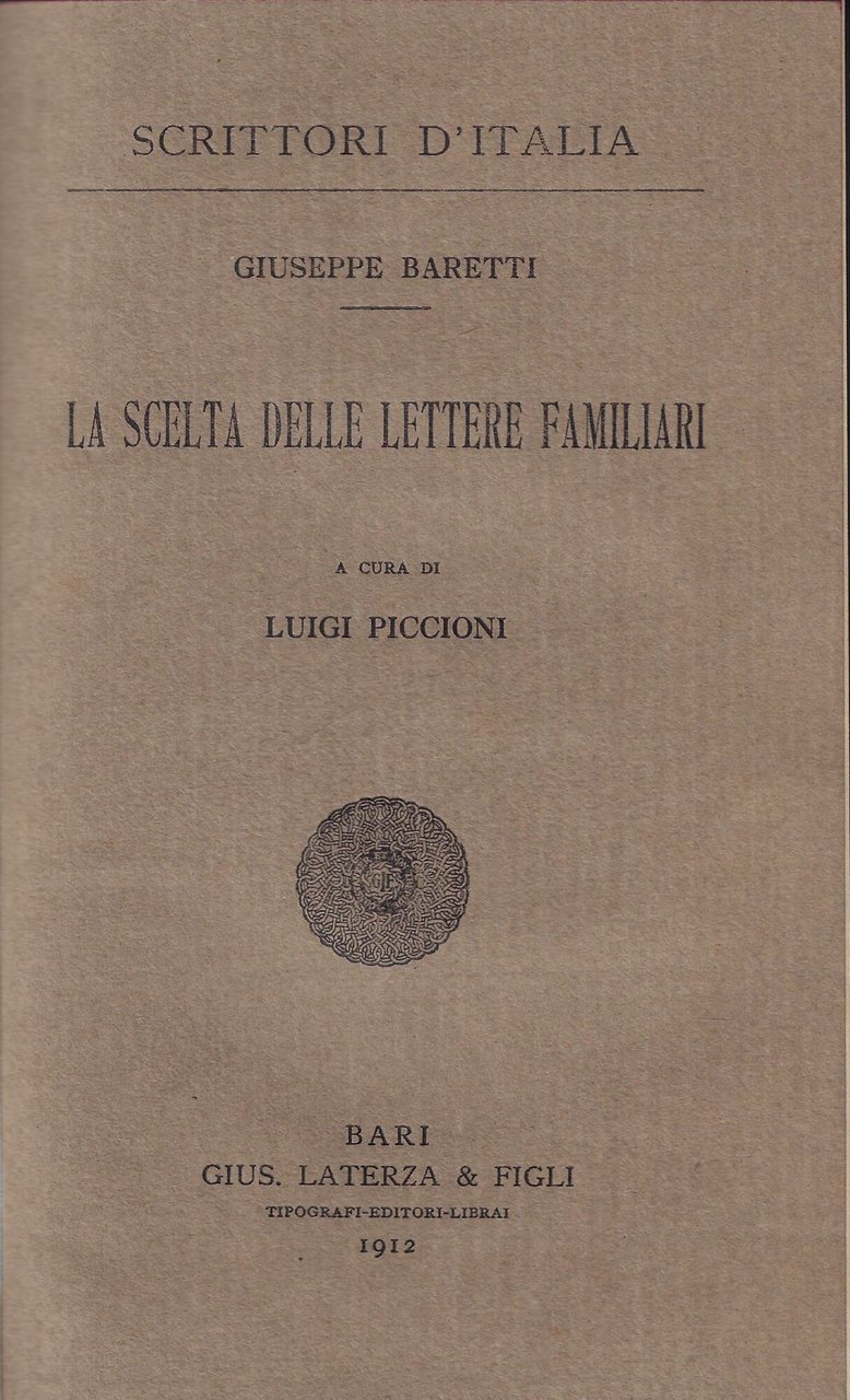 La scelta delle lettere familiari