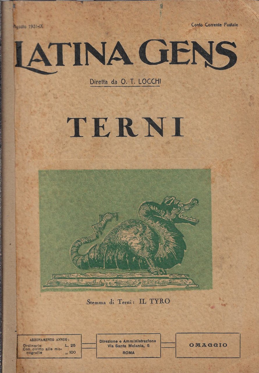 Latina gens : numero dedicato alla citta di Terni
