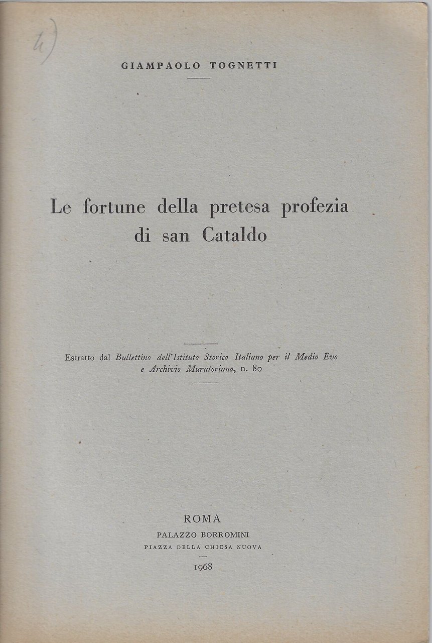 Le fortune della pretesa profezia di san Cataldo