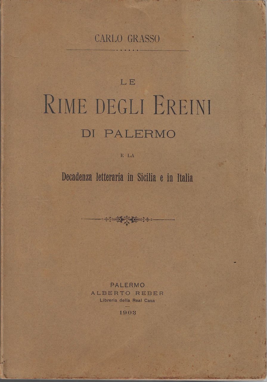 Le rime degli ereini di Palermo e la decadenza letteraria …