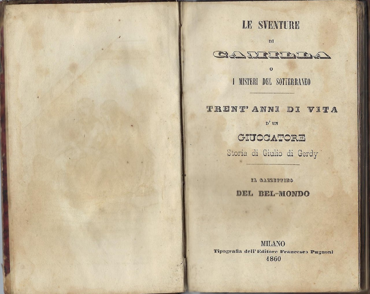 Le Sventure di Camilla o i misteri del sotterraneo, legato …