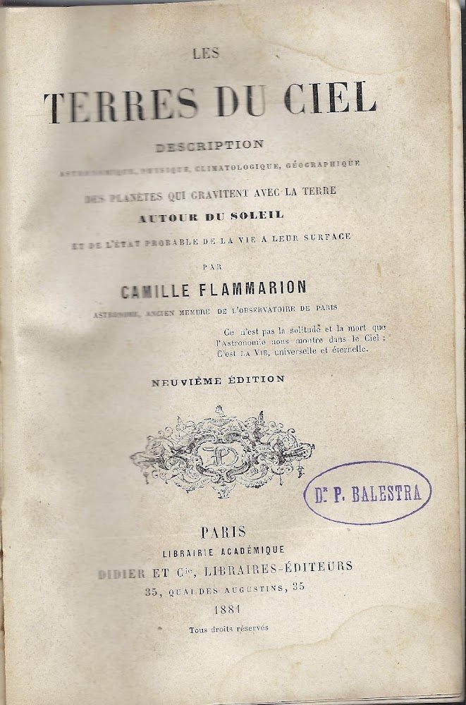 Les terres du ciel. Description astronomique, physique, climatologique, geographique des …