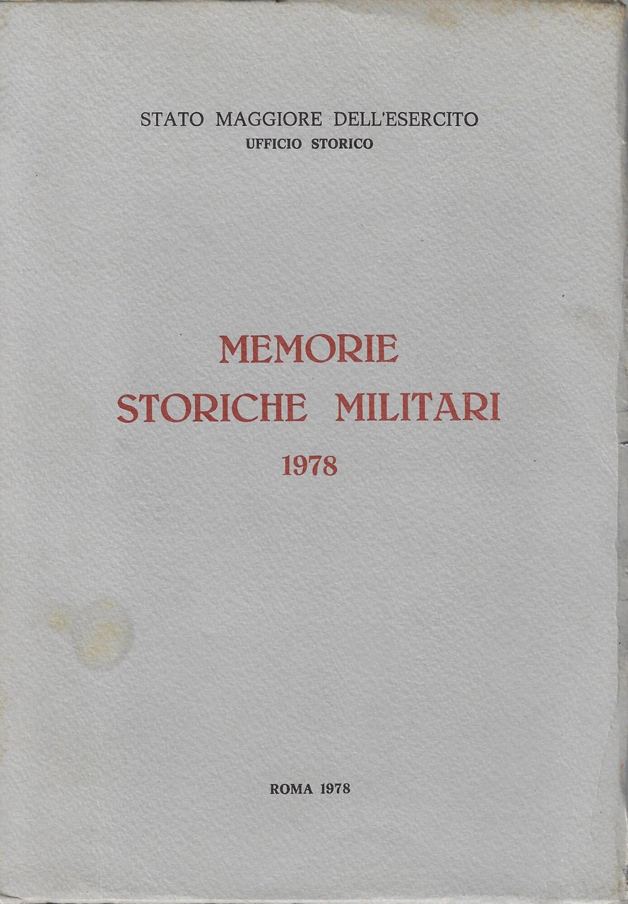 Memorie storiche militari 1978 | Immagine principale