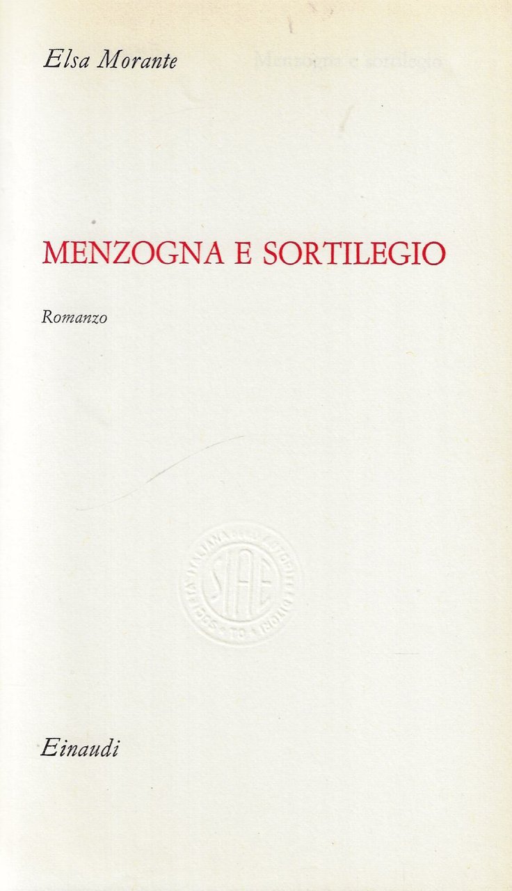 Menzogna e sortilegio