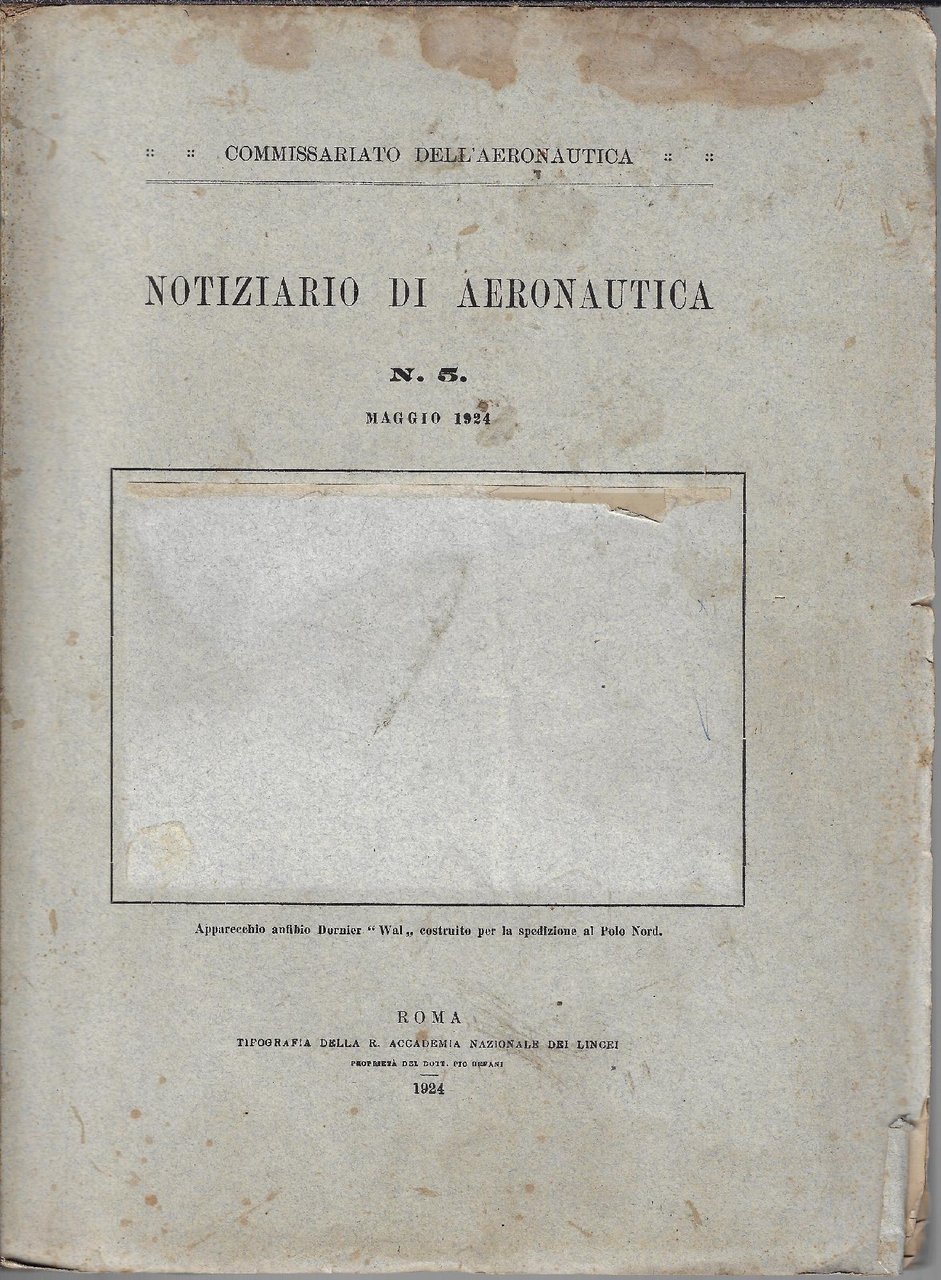 Notiziario di aeronautica n. 5 - maggio 1924