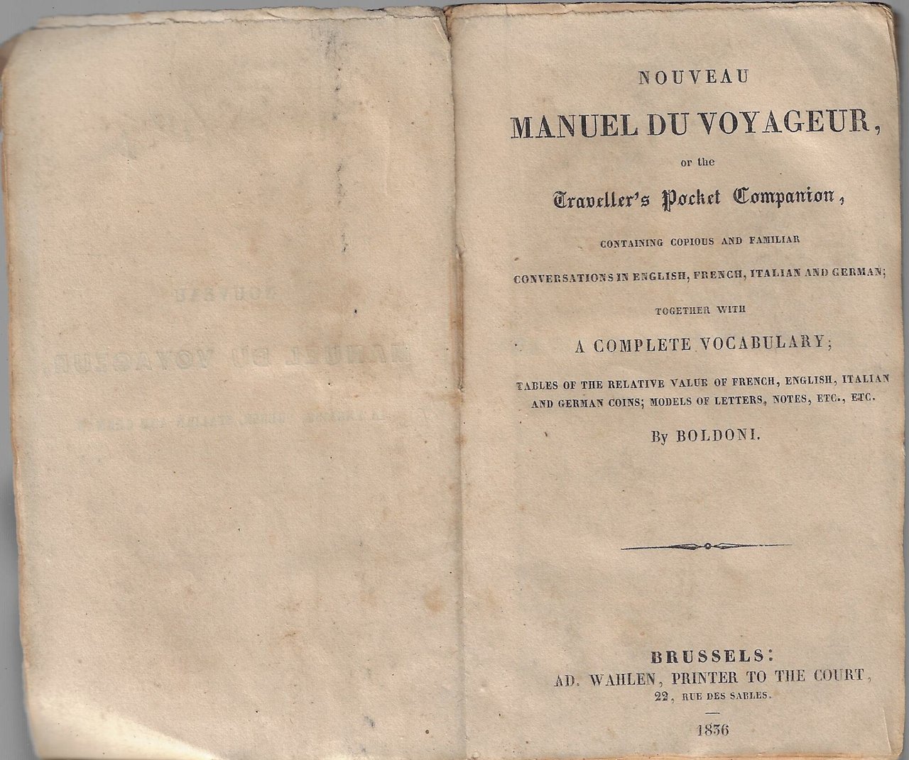 Nouveau manuel du voyageur, or the Traveller's pocket companion, containing …