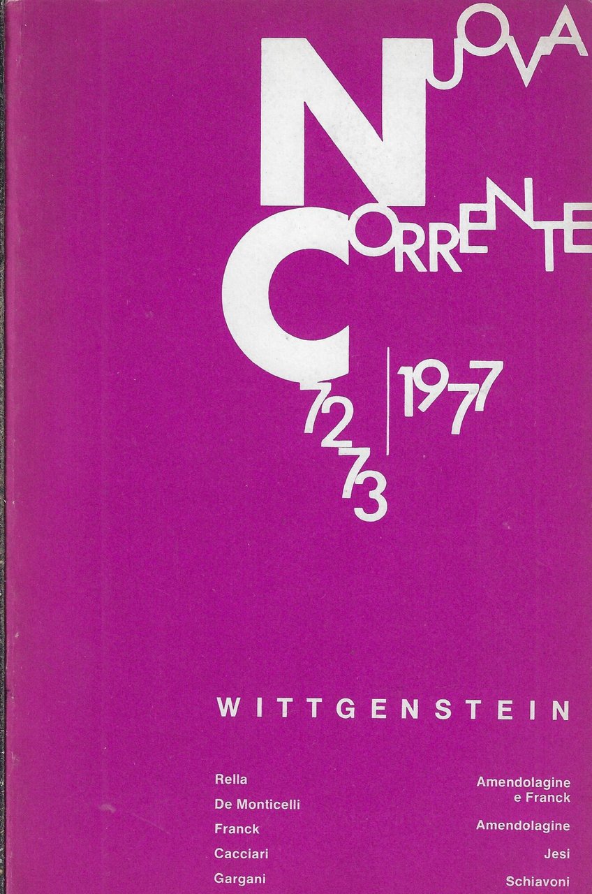 Nuova corrente 72-73, 1977: Wittgenstein